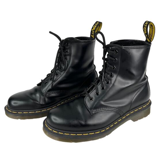 Dr. Martens 1460 Smooth Leather Black Lace Up Boots EU41 W9 M8 UK7 - Picture 9 of 14